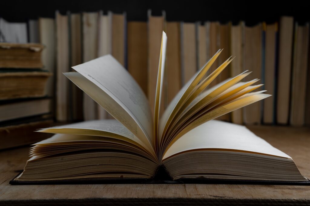 Book background. Old books in the library. Bookshelf shop. Knowledge, publications, literature